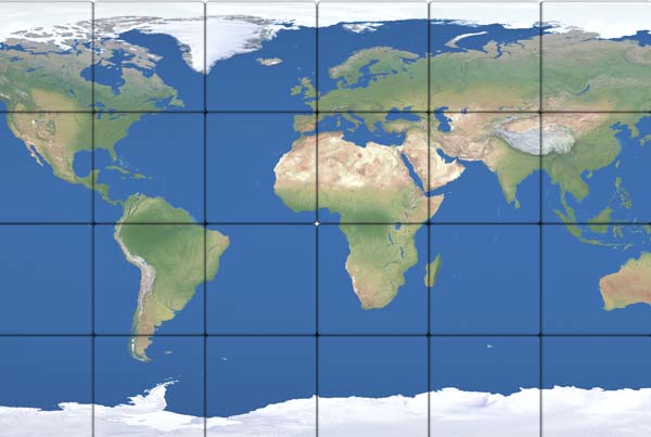 World map made of blocks