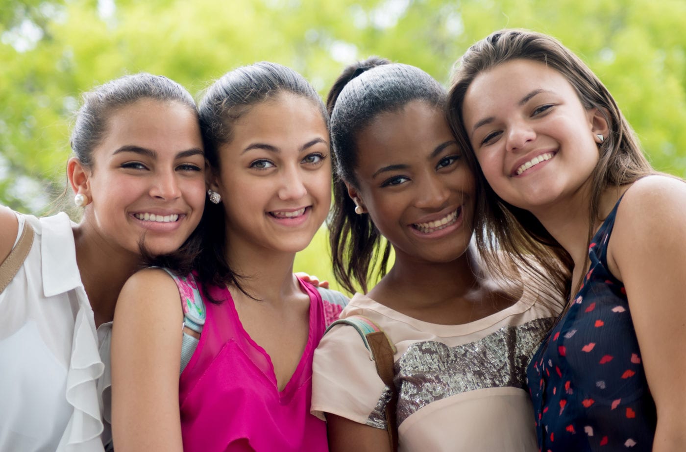 teenagers girls Group of Healthy Tanned Smiling Summer Teenagers Stock Photo ...